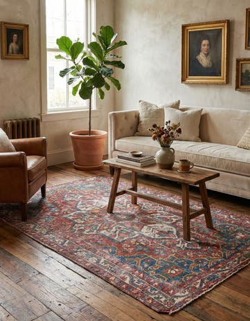 4' 4 x 6' 3 Hand Knotted Ultra Vintage Persian Wool Rug