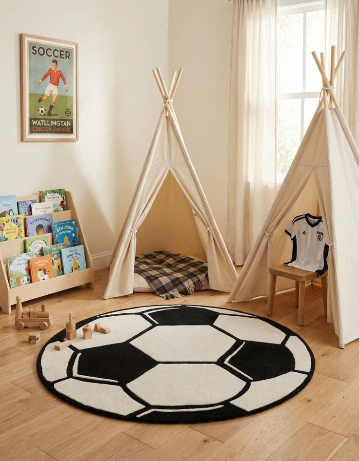 Detail image of 5' 1 x 5' 1 Playtime Kids Wool Freeform Rug