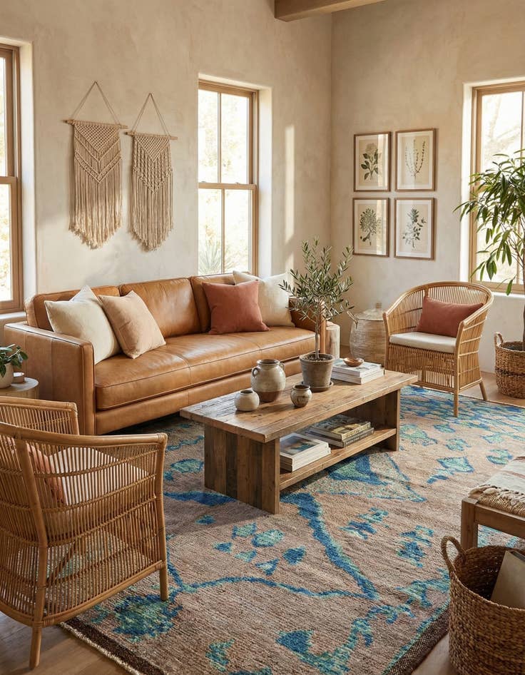 Detail image of 6' 4 x 9' 2  Hand Knotted Moroccan Wool Rug