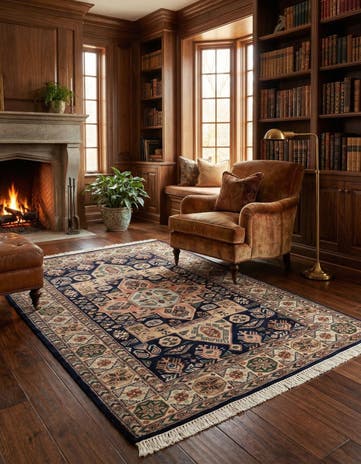 4' 5 x 5' 11 Hand Knotted Bokhara Wool Rug