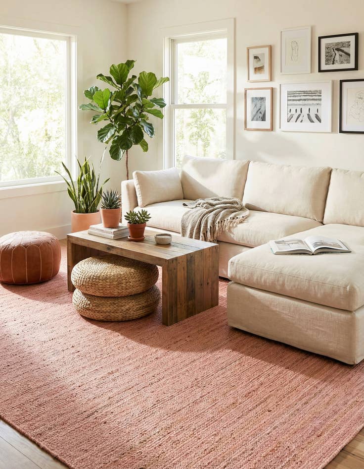 Detail image of  10' x 14' 1  Hand Braided Jute Rug