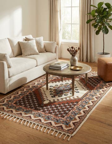 4' 11 x 8' Hand Knotted Moroccan Wool Rug