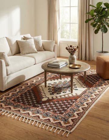 4' 11 x 8' Hand Knotted Moroccan Wool Rug