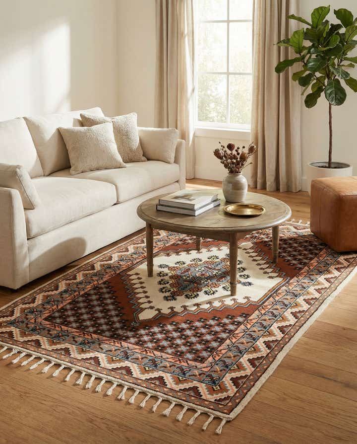 4' 11 x 8' Hand Knotted Moroccan Wool Rug