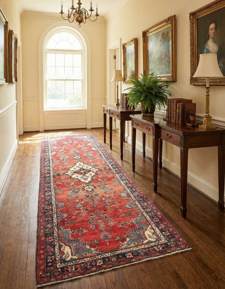 Detail image of 3' 5 x 10' 6 Hamedan Runner Rug