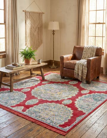 Red Paragon Square Rug