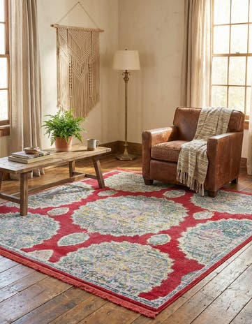 Red Paragon Square Rug