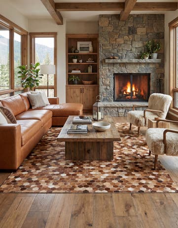5' x 8' Cowhide Stocks Rug