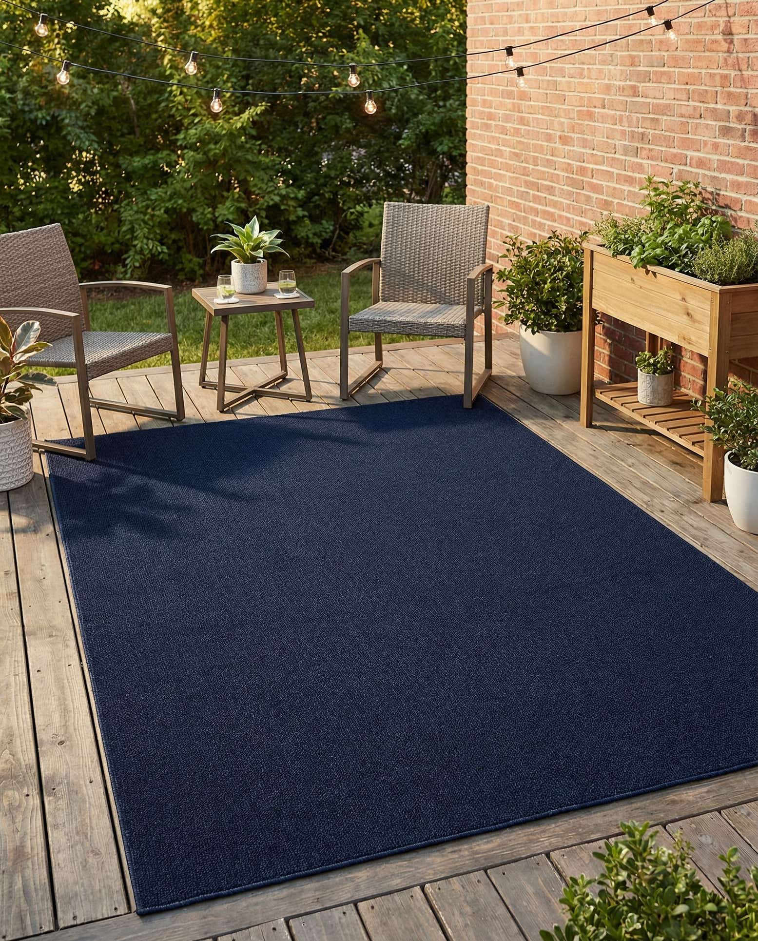 6' 1 x 9' Easy-Clean Solid Indoor / Outdoor Rug