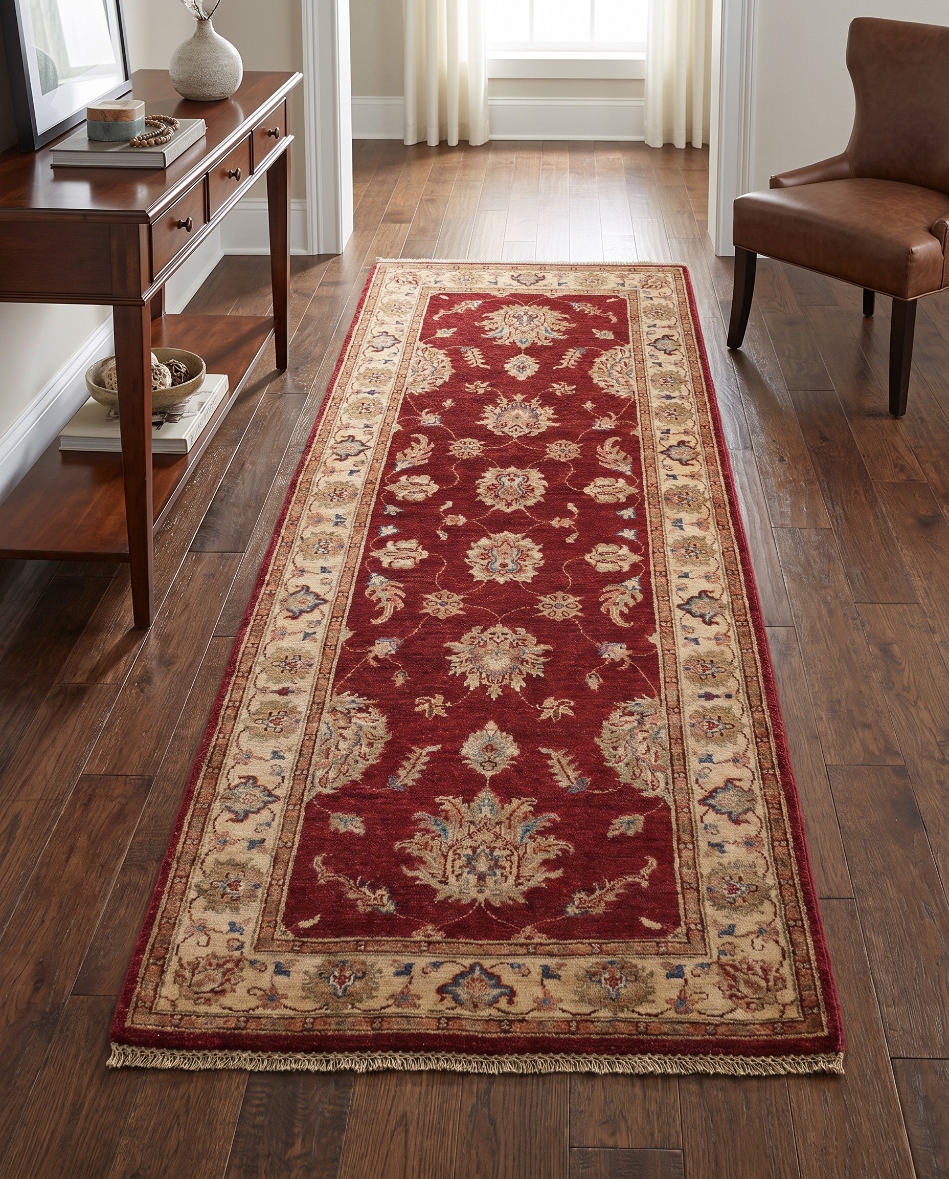 2' 10 x 7' 3 Hand Knotted Pershawar Ziegler Runner Rug