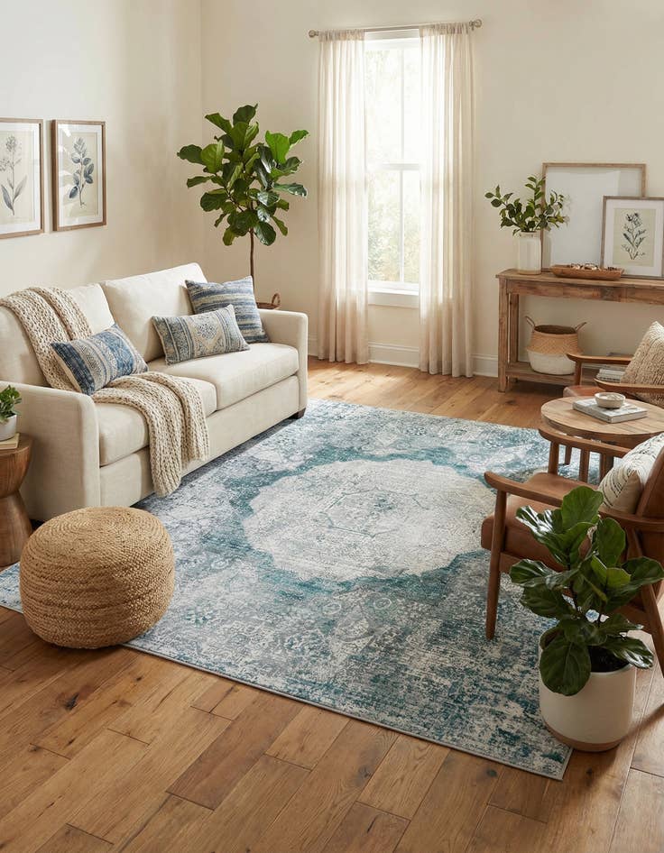 Detail image of  7' 10 x 7' 10  Washable Yara Square Rug