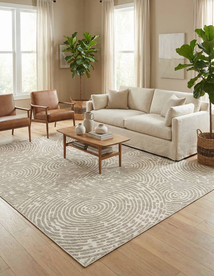 Detail image of 9' x 12'  Washable Modern Indoor / Outdoor Rug