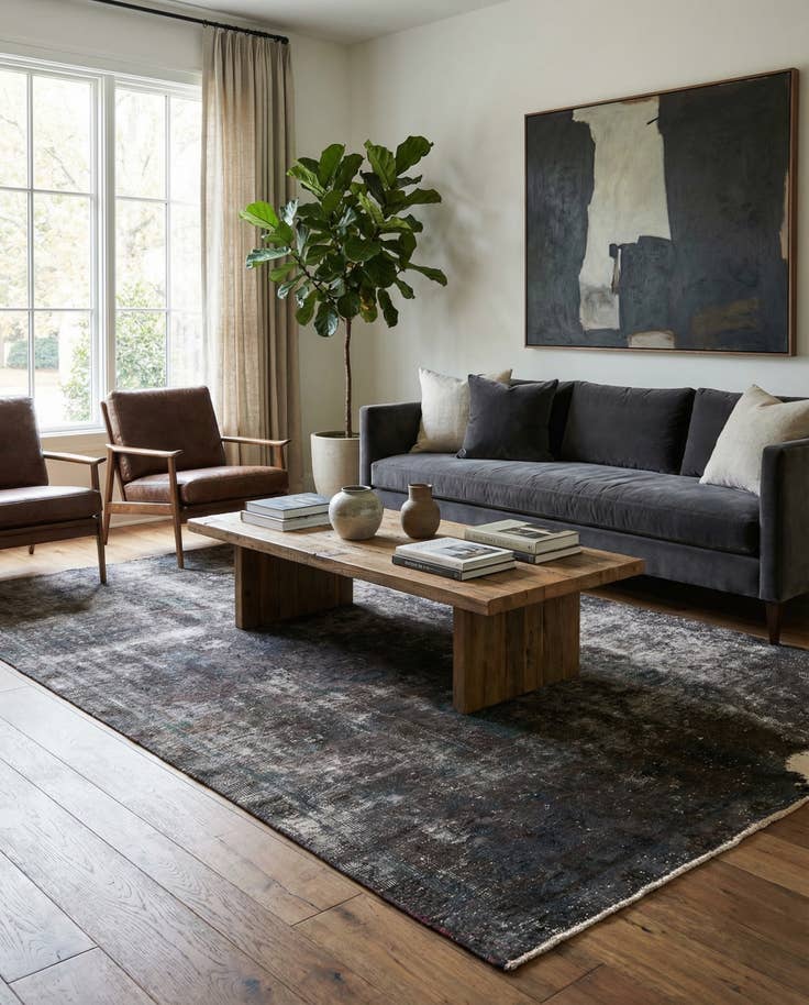 Detail image of 4' 9 x 8' 1 Hand Knotted Ultra Vintage Persian Wool Rug