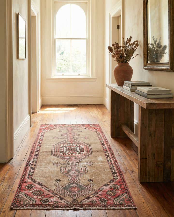 3' 4 x 6' 6 Hand Knotted Ultra Vintage Persian Wool Runner Rug