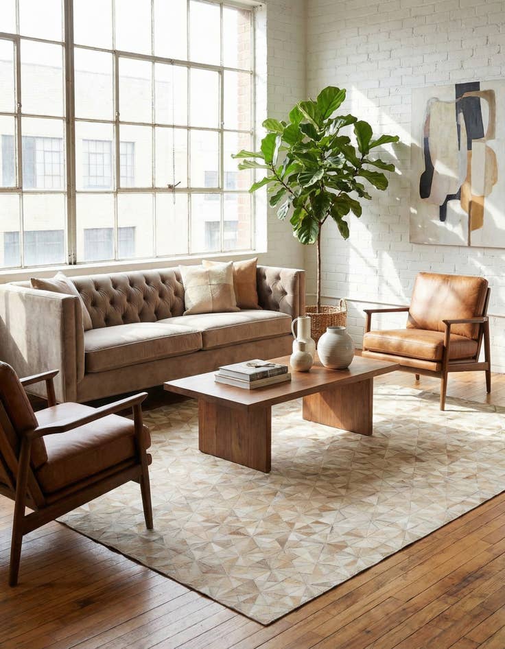 Detail image of  5' 9 x 7' 10 Cowhide - Patchwork Rug