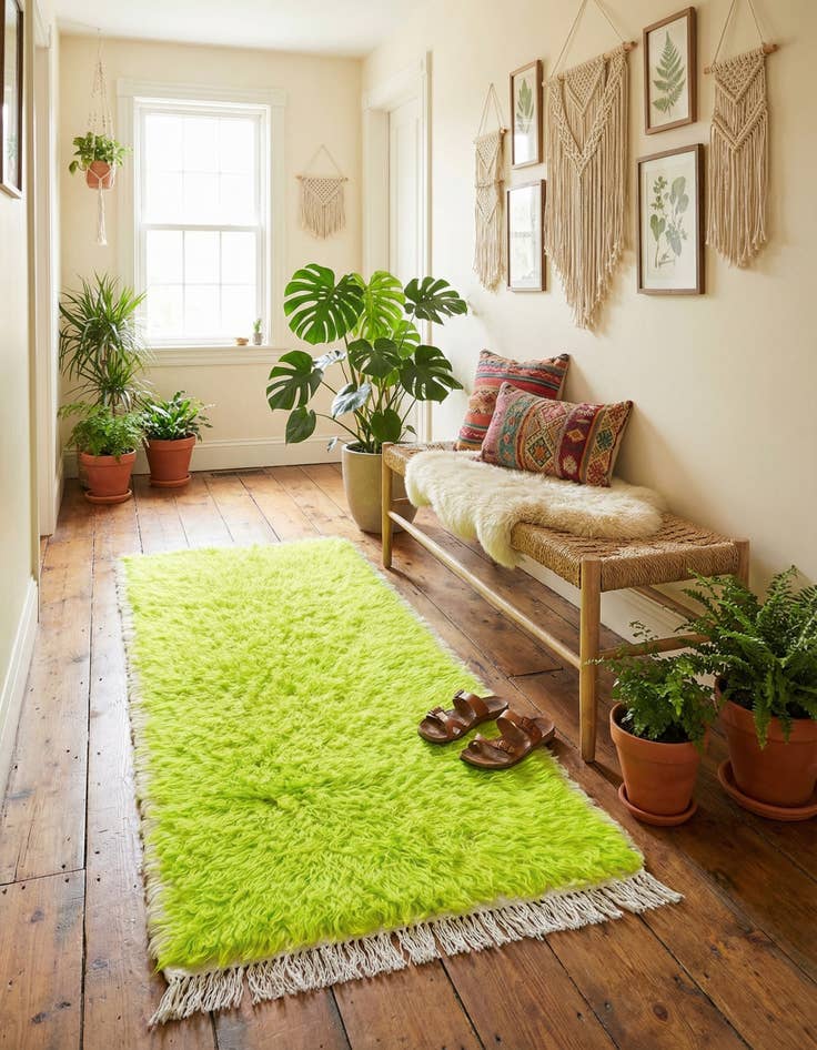 Detail image of 2' 1 x 4' 6  Hand Knotted Moroccan Wool Runner Rug