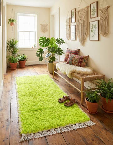 2' 1 x 4' 6 Hand Knotted Moroccan Wool Runner Rug