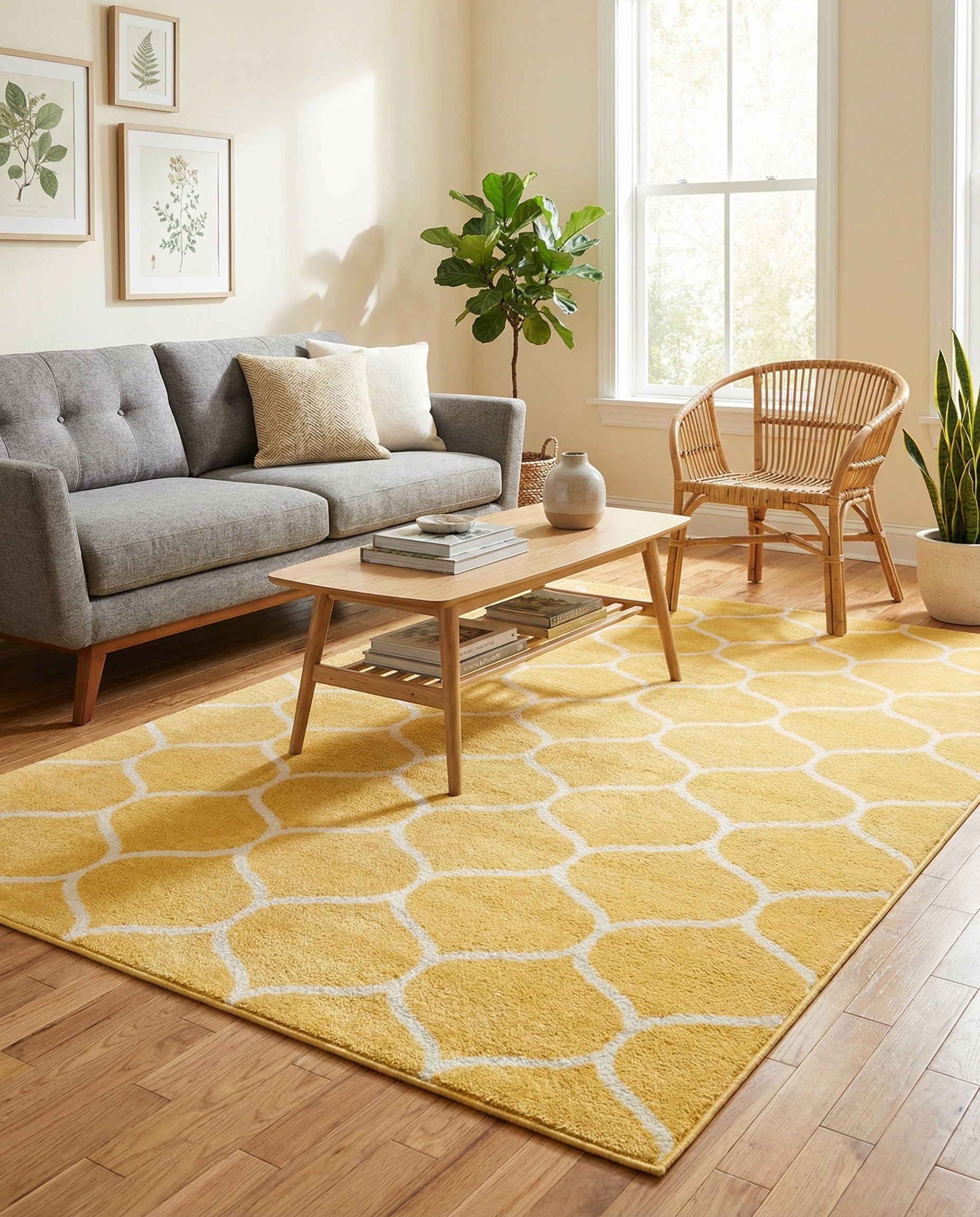  6' x 9' Lattice Frieze Rug