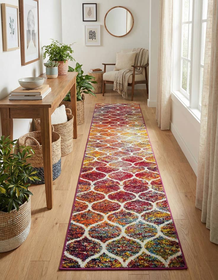 Detail image of 2' x 13' Trellis Frieze Runner Rug