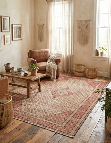3' 10 x 6' 5 Hand Knotted Ultra Vintage Persian Wool Rug