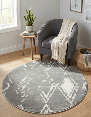 Jill Zarin Gray Uptown Carnegie Hill Round Rug