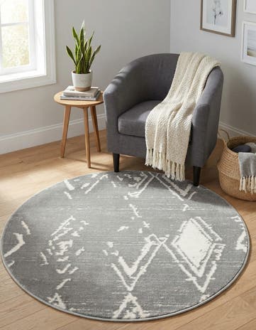 Jill Zarin Gray Uptown Carnegie Hill Round Rug