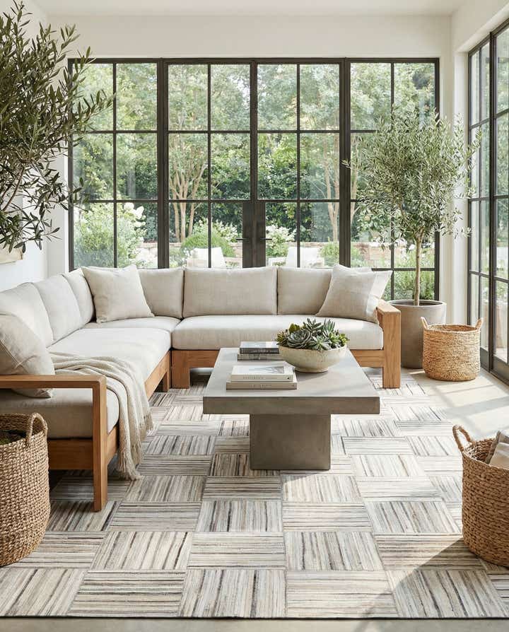 4' 11 x 8' 2 Cowhide Stocks Rug