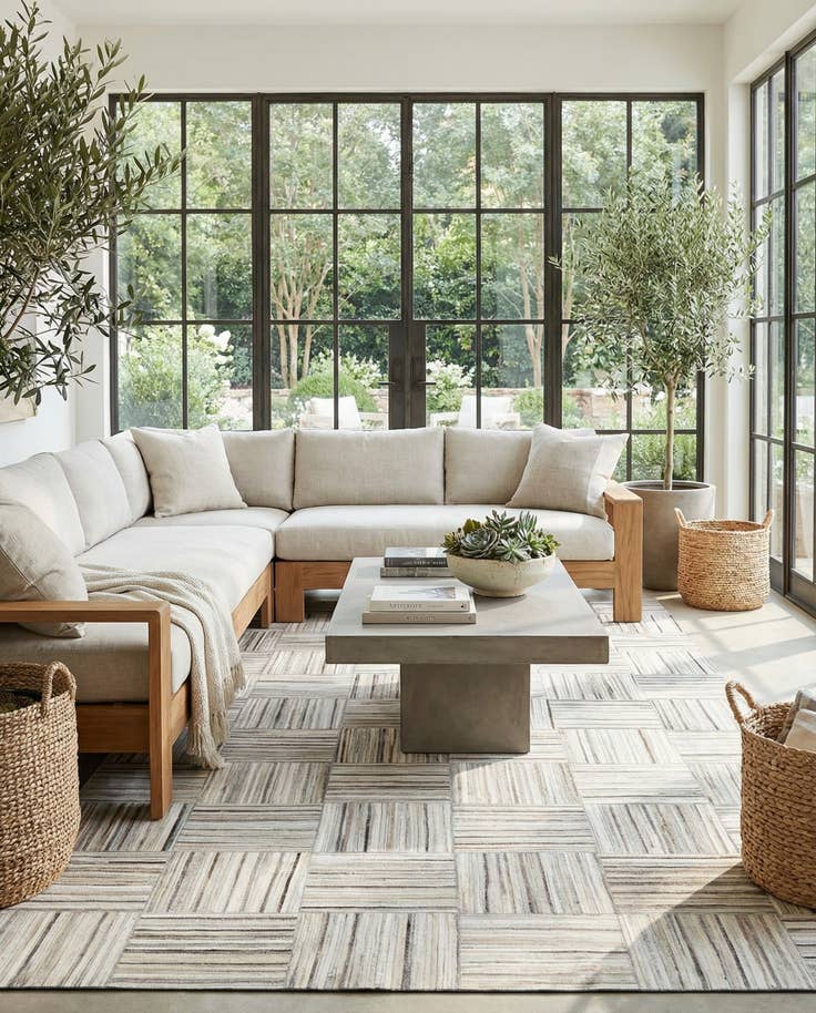 Detail image of 4' 11 x 8' 2 Cowhide Stocks Rug