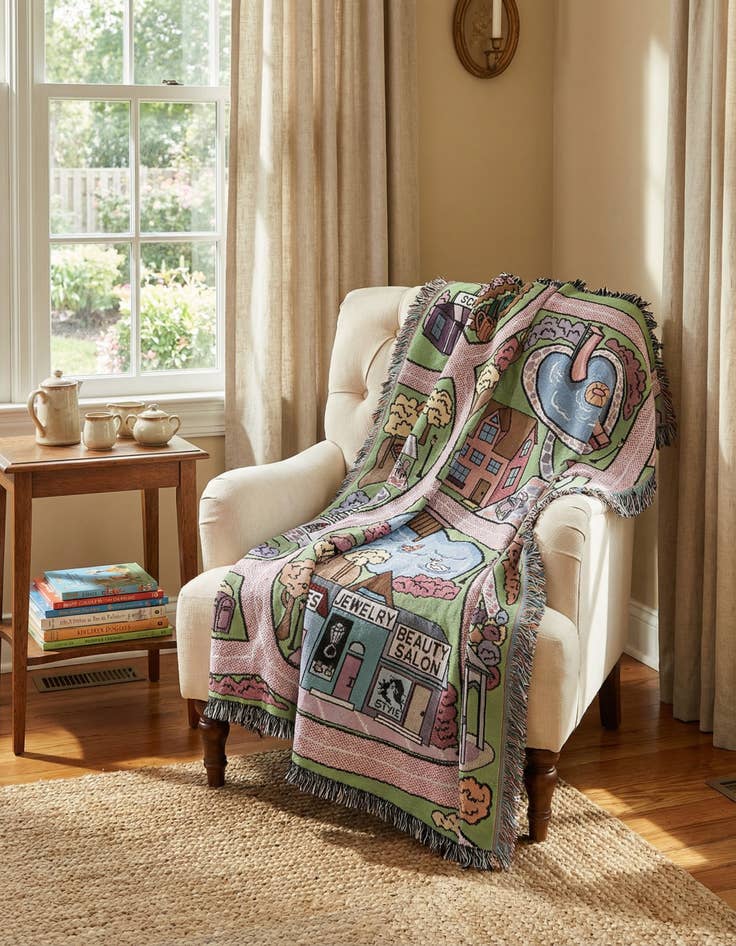 Detail image of 4' 6 x 6' Road Play Mat Pink Throw Blanket