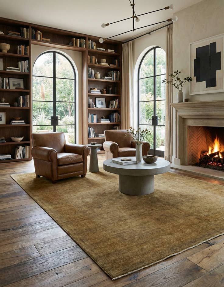 Detail image of 5' 6 x 8'  Hand Knotted Over-Dyed Ziegler Rug