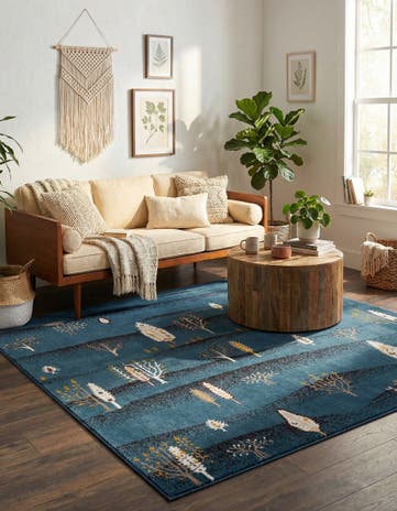 Blue Laguna Square Rug