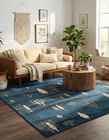 Blue Laguna Square Rug