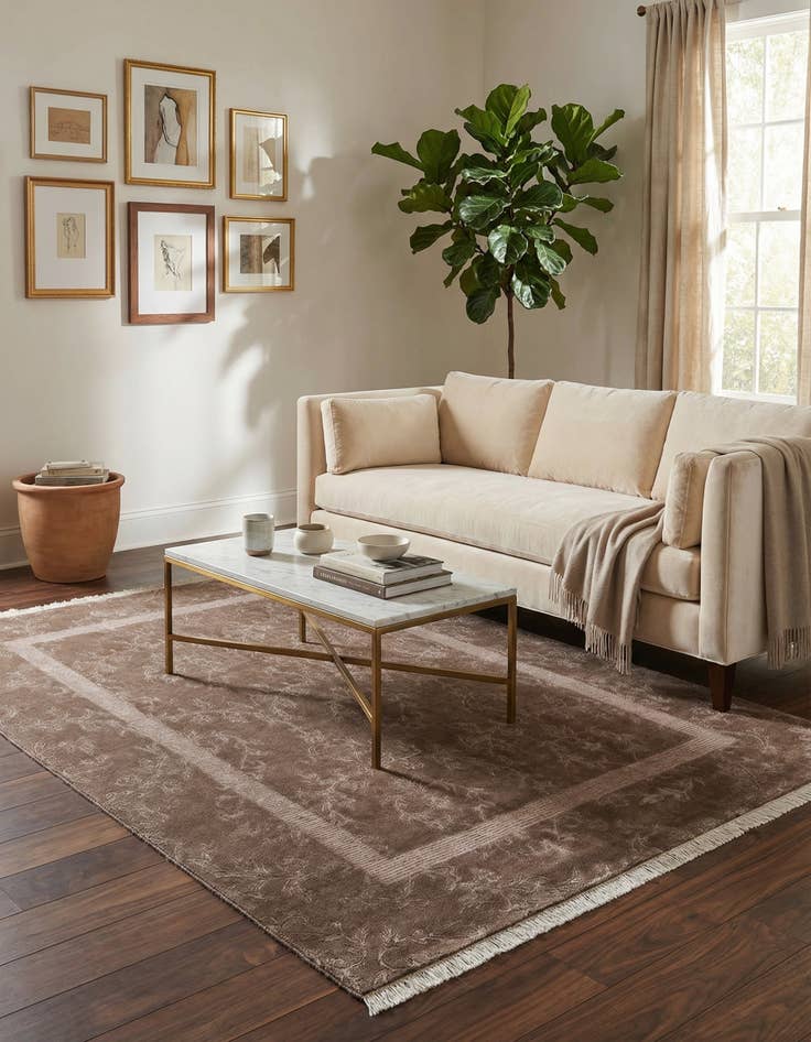 Detail image of 5' 8 x 8'  Hand Knotted Darya Wool Rug