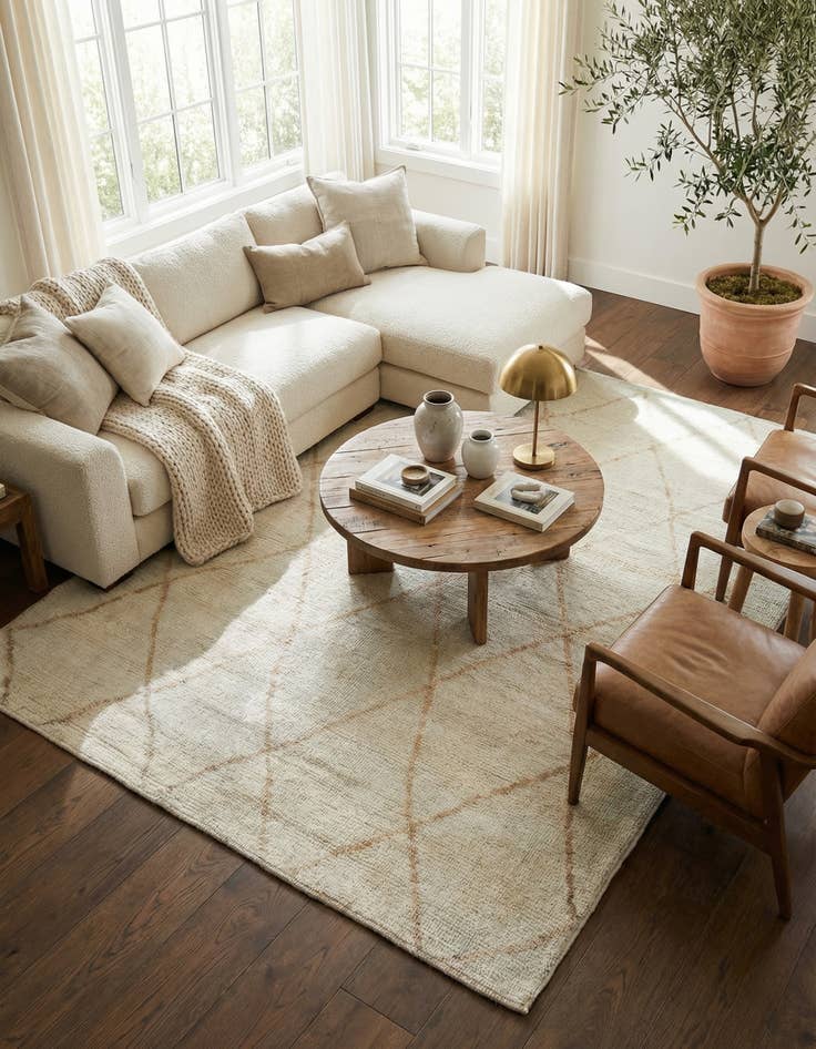 Detail image of 6' 5 x 8' 7  Hand Knotted Moroccan Wool Rug