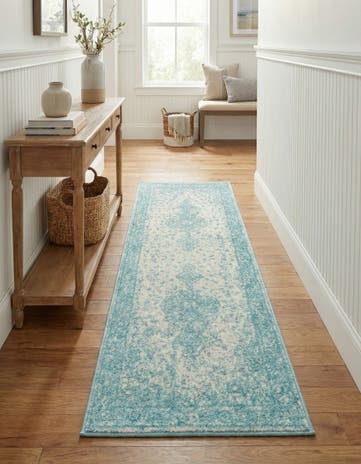 Aqua Dover Runner Rug