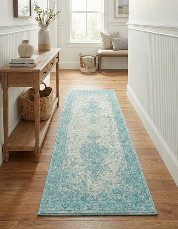 Aqua Dover Runner Rug