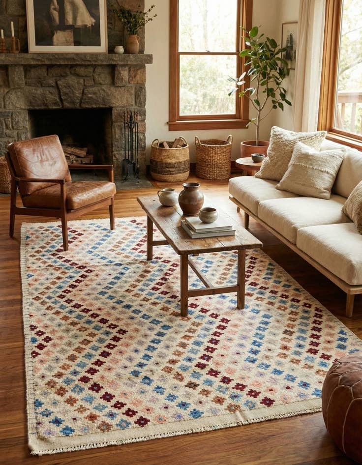 Detail image of  5' 4 x 8'  Hand Knotted Balouch Wool Rug