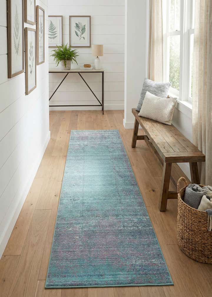 2' 7 x 9' 10 Aqua Runner Rug