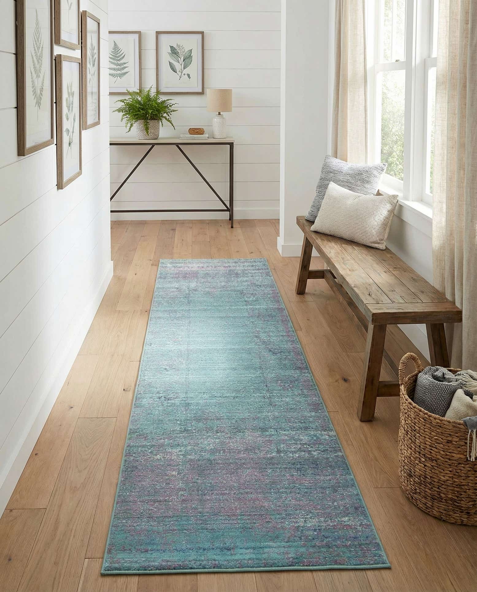 2' 7 x 9' 10 Aqua Runner Rug