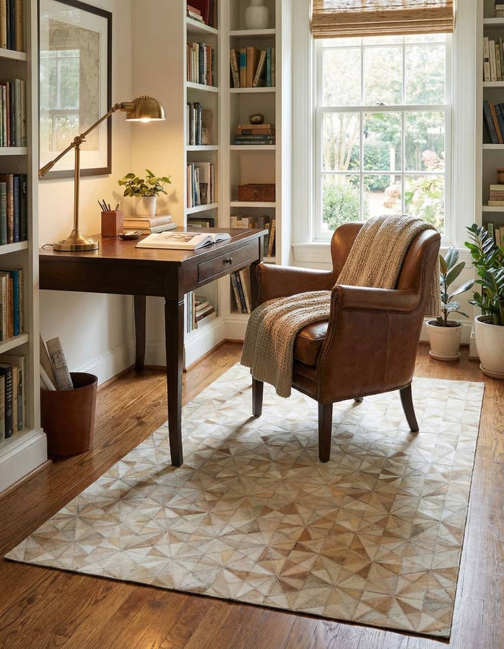 Detail image of 3' 11 x 6' Cowhide Stocks Rug