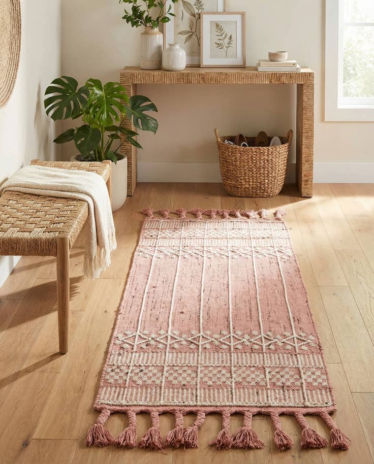 Detail image of 2' 2 x 5' 1 Easy-Clean Eco Bohemian Indoor / Outdoor Runner Rug