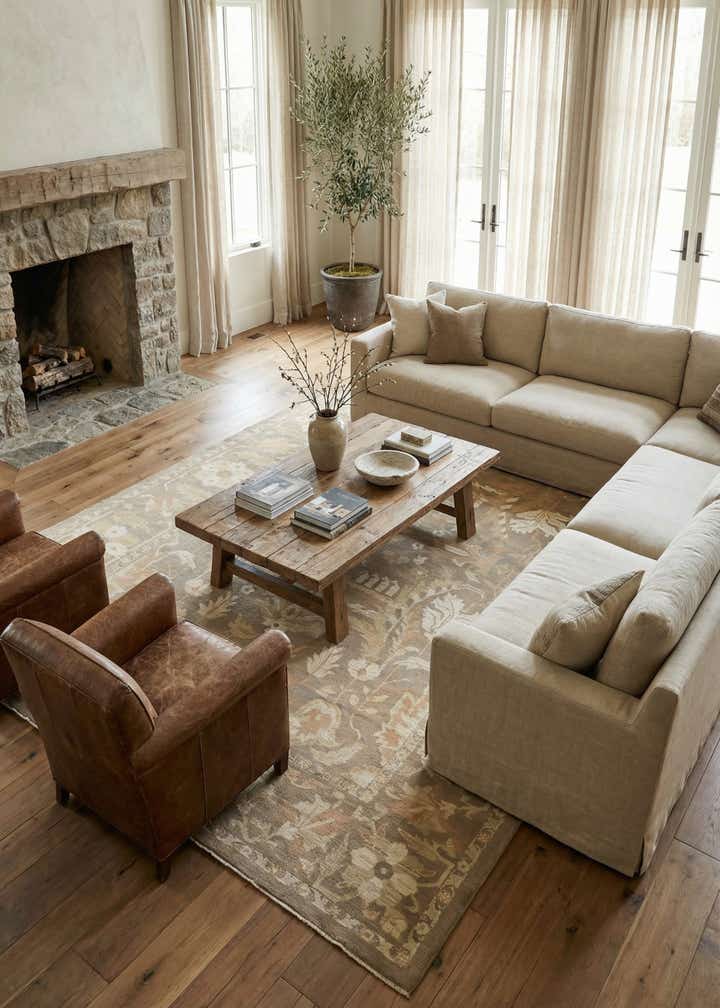 11' 2 x 15' 7 Hand Knotted Oushak Wool Rug