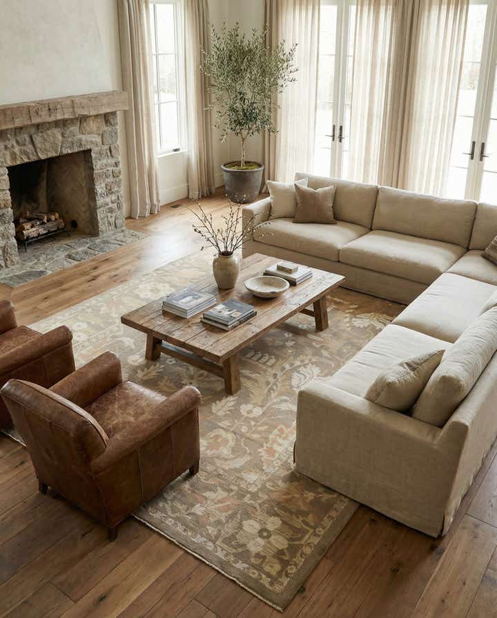 11' 2 x 15' 7 Hand Knotted Oushak Wool Rug