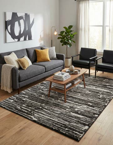 Black and Ivory Sepia Rug
