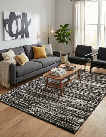Black and Ivory Sepia Rug