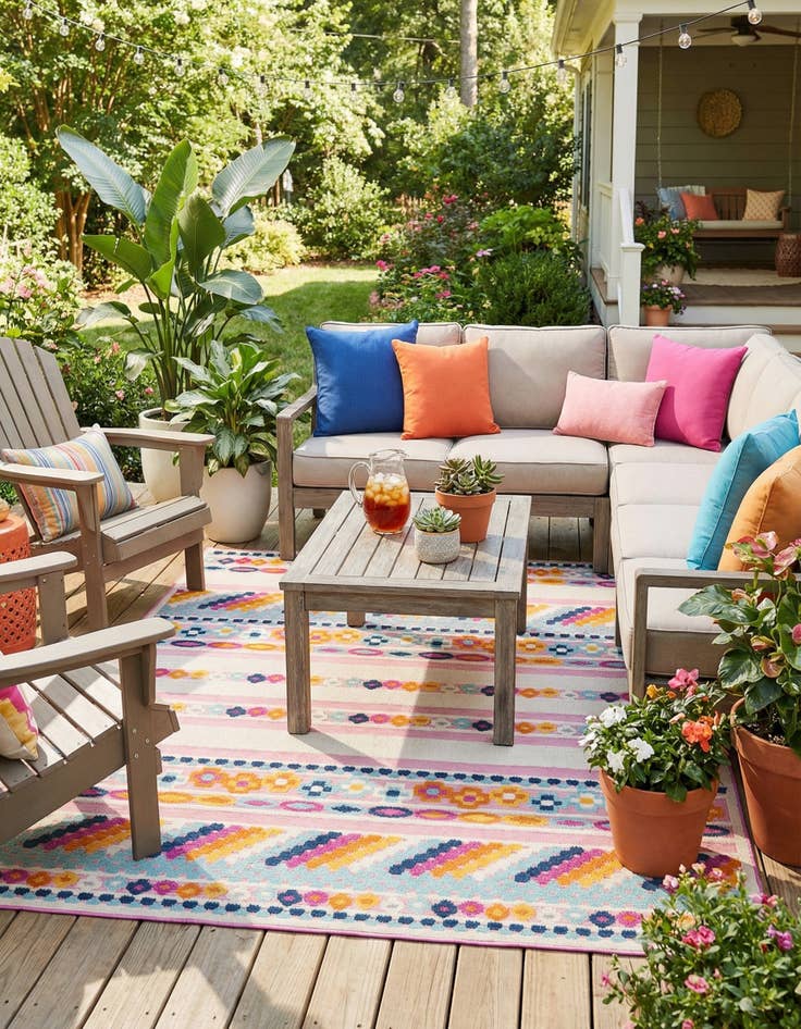 Detail image of 7' 10 x 10'  Washable Aruba Indoor / Outdoor Rug