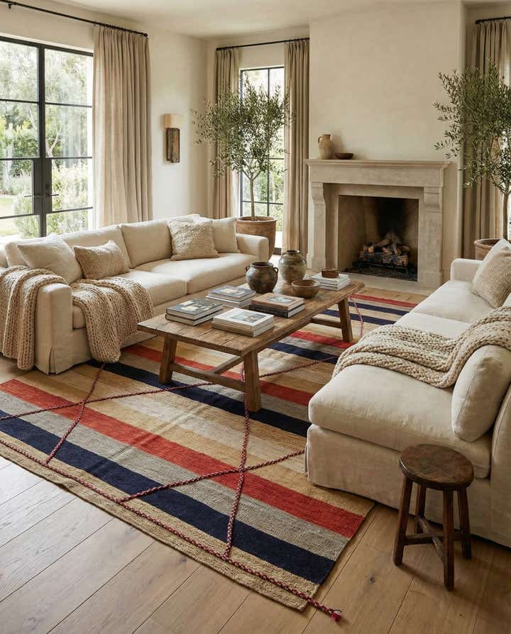 7' 2 x 11' 4 Hand Knotted Moroccan Wool Rug
