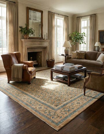 10' x 13' 2 Hand Knotted Farahan Persian Wool Rug