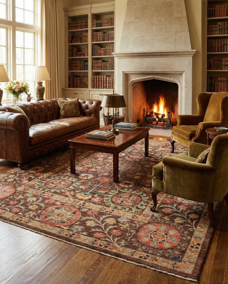 Detail image of 6' 9 x 8' 9 Hand Knotted Ariana Ziegler Oriental Rug
