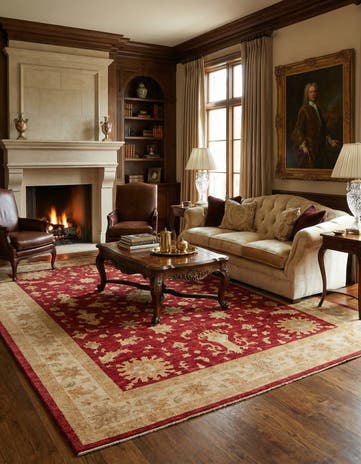 8' 5 x 11' Hand Knotted Peshawar Ziegler Rug